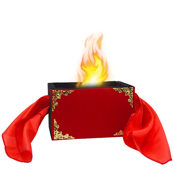 Sidenscarf Fire Box Magic Trick Trollkarl Närbild Rekvisita Jippon Prank Tool
