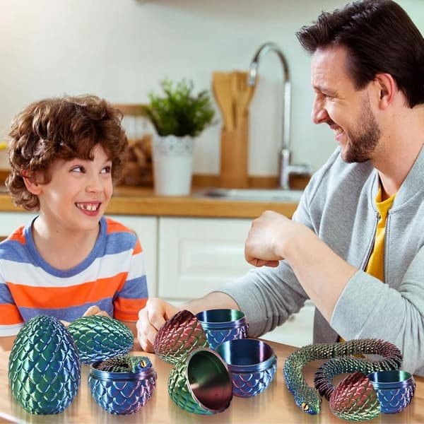3D-printad ledad orm fidget-leksak med drakägg för barn och vuxna