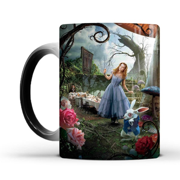 Alice In Wonderland färgskiftande mugg Keramisk kaffemugg Thermal tekopp Nyhetspresent