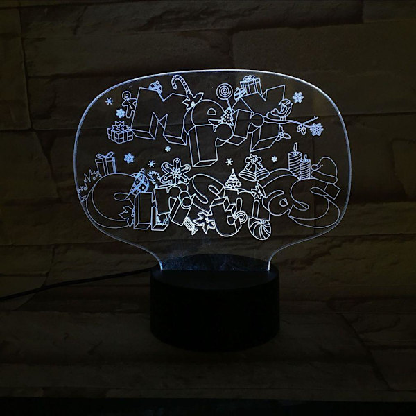 Jultomten 3D LED Nattlampa Bordslampa för barn i sovrummet