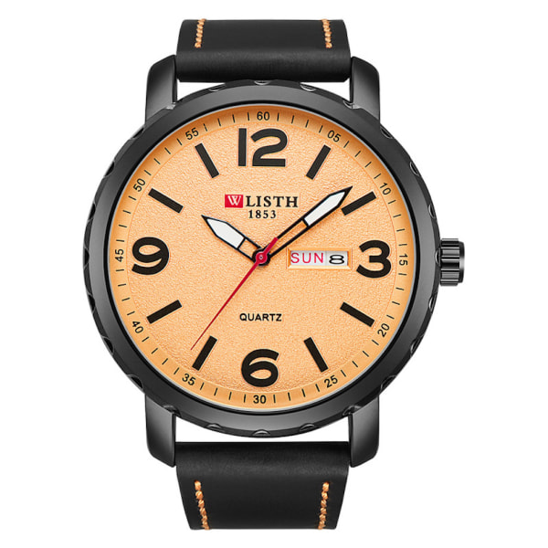 Business Armbandsur för män Quartz Watch Orange Urtavla med watch