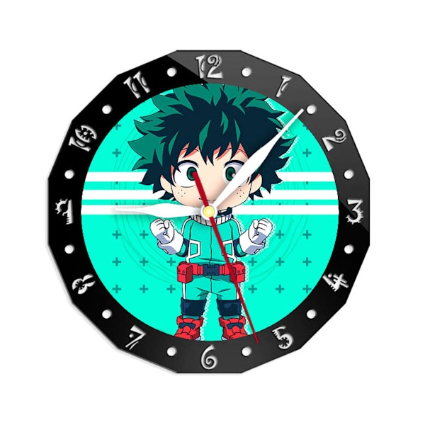 My Hero Academia Midoriya Izuku Väggklocka Tyst, icke tickande klocka Dekorativ klocka för hemmet