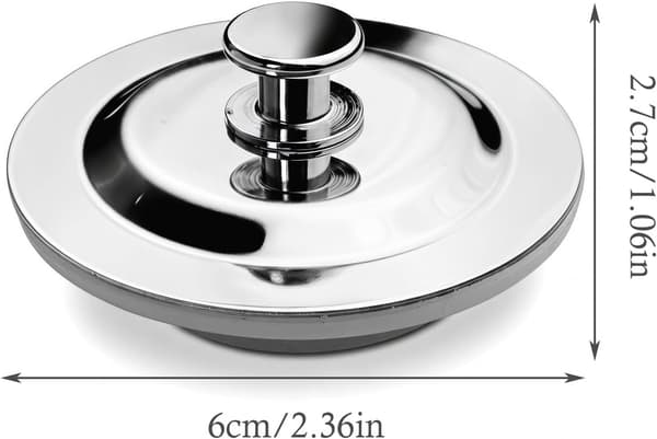 42-45 mm universell badekarpropp i rustfritt stål og silikon for vask