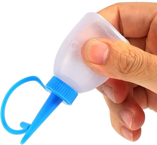 6-pakning 30 ml klemflasker med lang tut for hobby og DIY