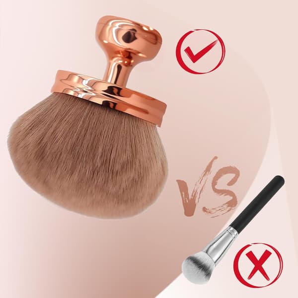 Extra stor kroppssminkborste för bronzer, brun-utan-sol, foundation och puder