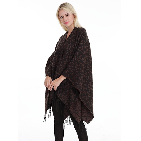 Print Sjal Wrap Tjock Poncho Warm Cape for Lady