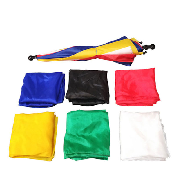6 Scarf Byt till Paraply Magic Trick Trollkarl Närbild Rekvisita Jippon Prank Tool