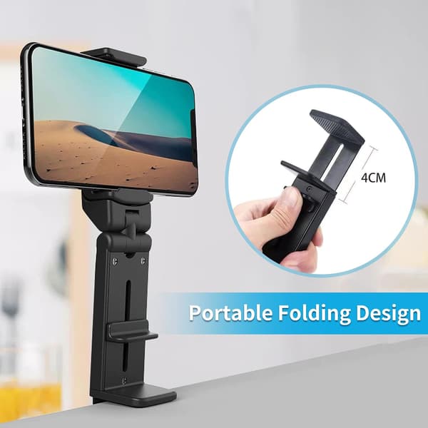 Mobilholder for fly, 2-pakning 360° roterbart sammenleggbart reisestativ for mobil