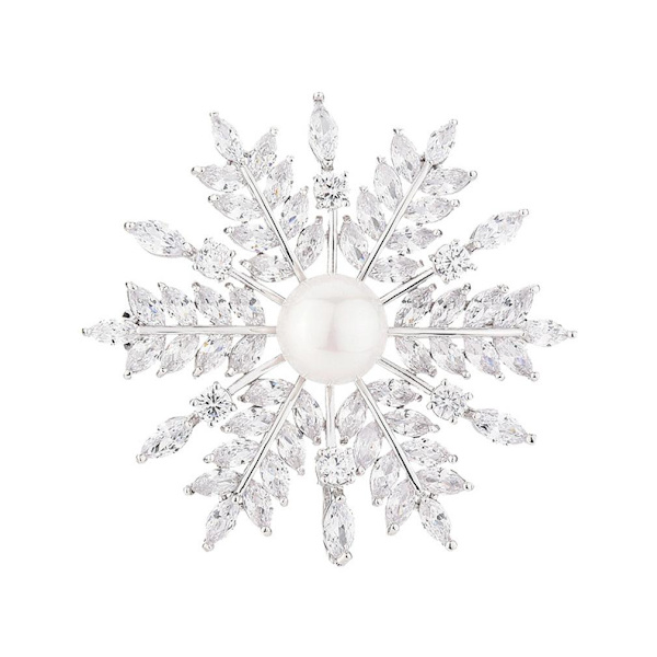 Utsökt Brosch Pin Leaf Corsage Alloy Dam Brosch Silver