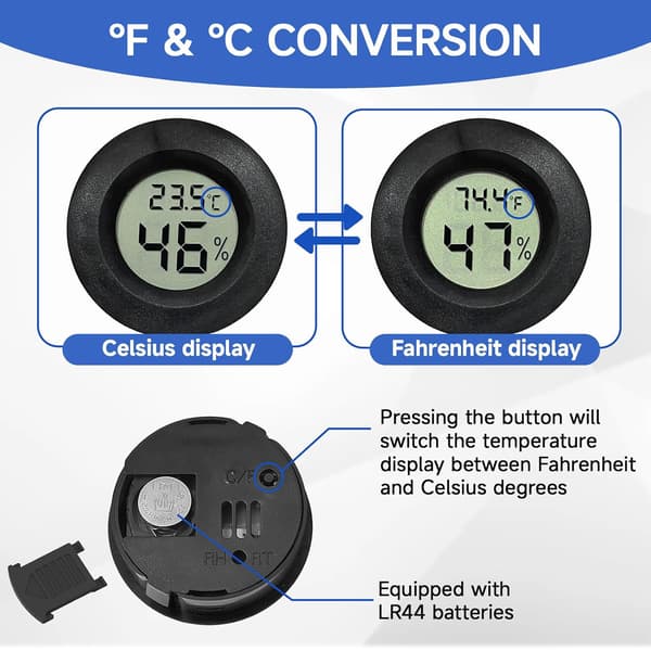 6-pack mini digital hygrometer termometer LCD temperatur- och luftfuktighetsmätare