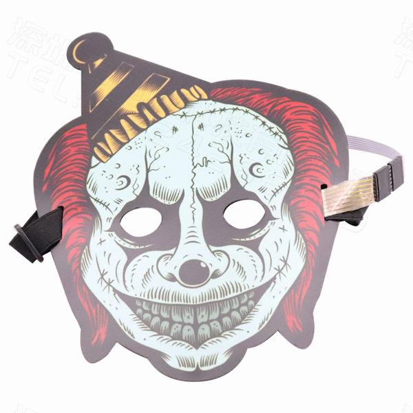 Joker LED Ljudkontroll Mask Cosplay Halloween Kostym rekvisita