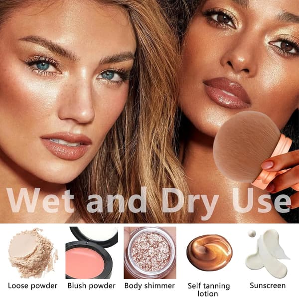 Ekstra stor kropsmakeupbørste til bronzer, selvbruner, foundation og pudder
