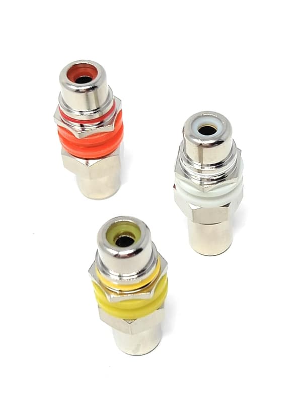 3-pak RCA hun-til-hun panelmonteret kobling lyd- og videokabeladapter