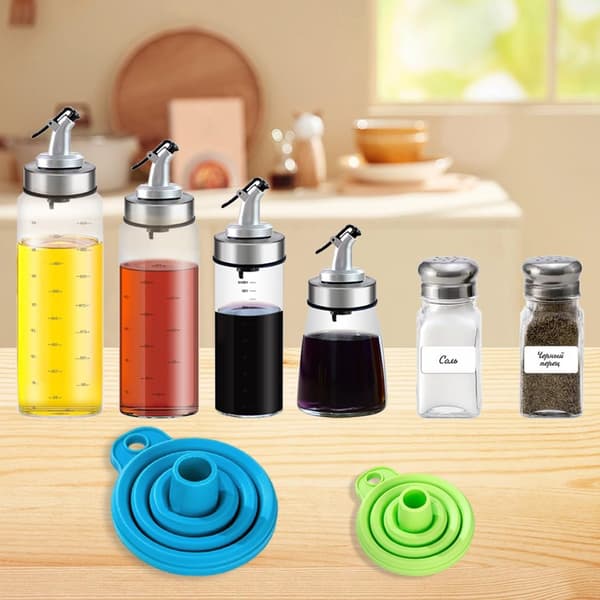 4-pack hopfällbara silikontrattar, BPA-fria kökstrattar, blå och gröna