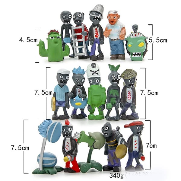 16 st Plants vs Zombies PVC-minifigurer tecknad karaktär leksaksset