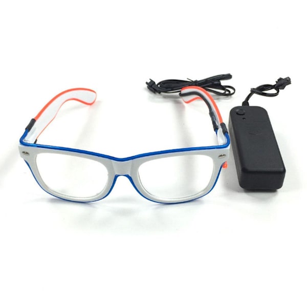 LED dubbelfärgade självlysande glasögon Neon Party EL Wire Glasses Light Up Glasögon för barer klubbar fester