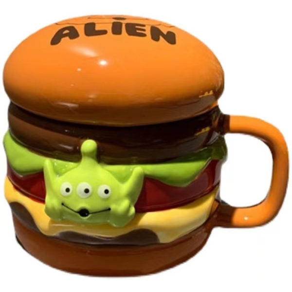 Hamburger Mönster Keramisk Kaffe Mugg Tekopp Nyhet Gift