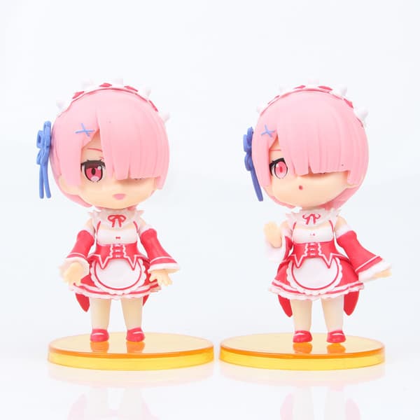 6 st Re:Zero Rem Ram Emilia Chibi-figurer 10 cm PVC Anime Samlarset