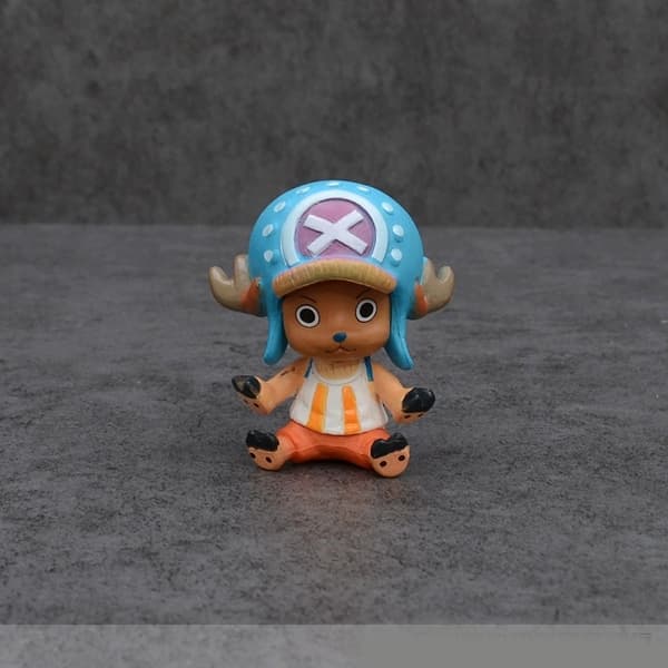 10 stk. One Piece Luffy Zoro Chopper Ace PVC Chibi siddende figursæt 4 cm