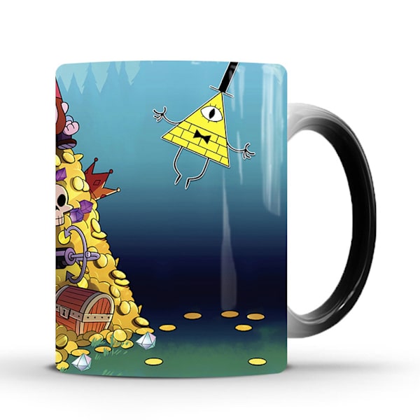 Gravity Falls färgskiftande mugg Keramisk kaffemugg Thermal tekopp Nyhetspresent