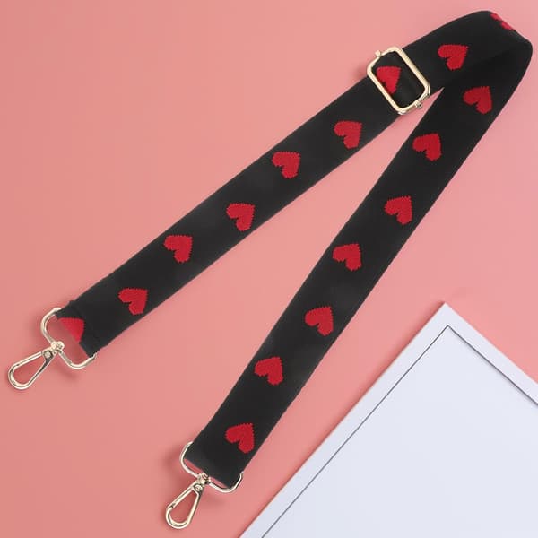 Justerbar bred skulderrem med hjertebroderi til crossbody-tasker