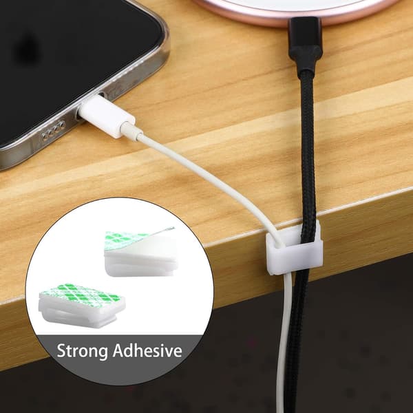 60 stk. hvide selvklæbende LED-strip-clips monteringsholdere til 10 mm LED-lys