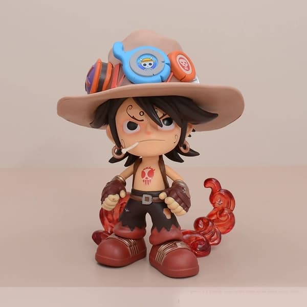 3-pack One Piece Luffy, Zoro och Ace PVC Chibi-figurer set 14 cm