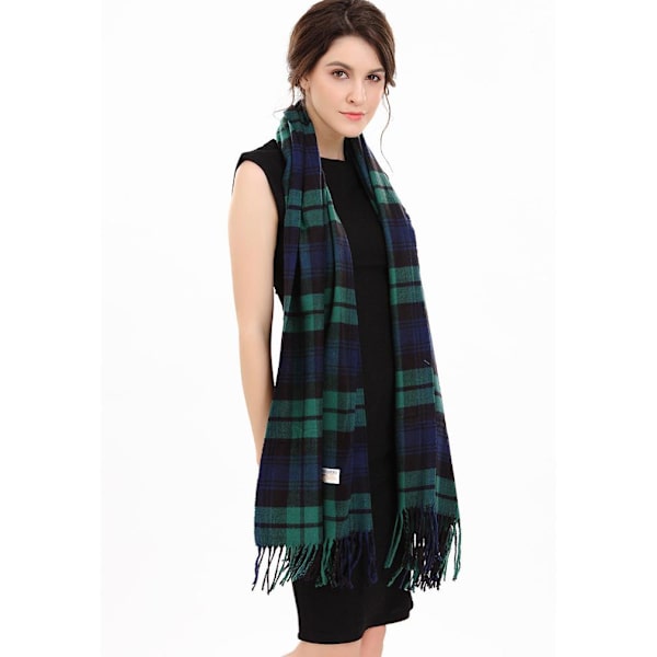 Universal Hoodie Rutig Poncho Vinter Sjal Wrap med Tofs
