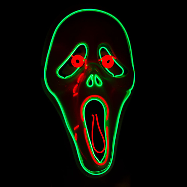 Screaming Ghost Mask LED Luminous Mask Skrämmande Cosplay Halloween