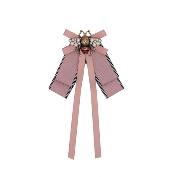 Retro Corsage Bow med Bee Damer Brosch Legering tyg Brosch Pin
