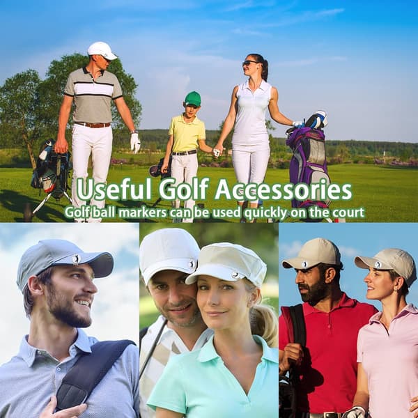Golfbollsmarkörer med magnetiska kepsclips, roliga tillbehörsset för golf