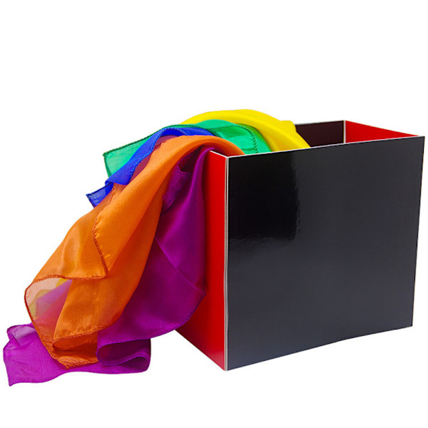 Tom Box Into Silk Scarf Magic Trick Trollkarl Närbild Rekvisita Jippon Prank Tool
