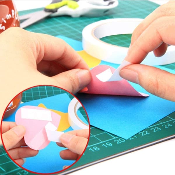 3 ruller dobbeltklæbende tape 12 m til hobbyarbejde, scrapbooking og kortfremstilling