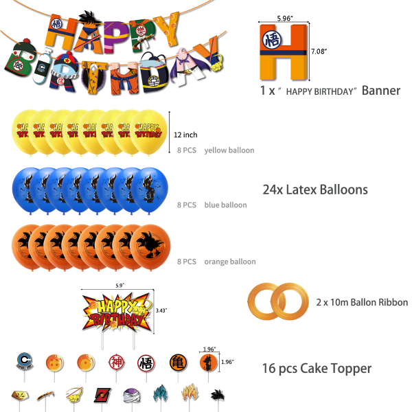 Super Saiyan Buu Grattis på födelsedagen Ballong Set Latex ballonger Party Dekoration Kit