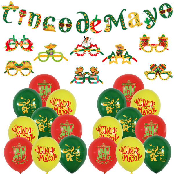 Cincode Mayo Carnival Latexballong med set festdekoration