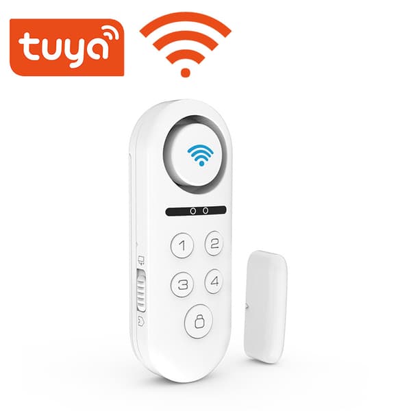 Tuya WiFi Smart Dörr- och Fönstersensorlarm med Knappsats och App-notiser