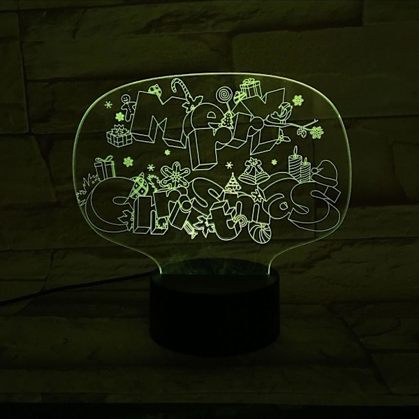 Jultomten 3D LED Nattlampa Bordslampa för barn i sovrummet