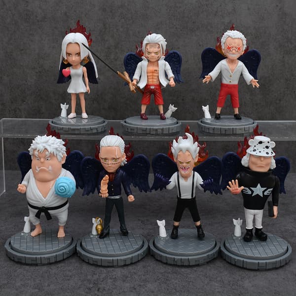 7-delt One Piece Seraphim Warlords PVC-figursett 12 cm
