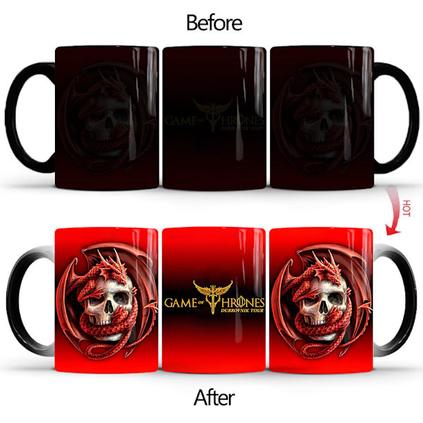 Game Of Thrones färgskiftande mugg Keramisk kaffemugg Thermal tekopp Nyhetspresent