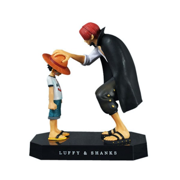 Figura de peça única Luffy e Shanks cabelo ruivo brinquedo de anime modelo 18 cm