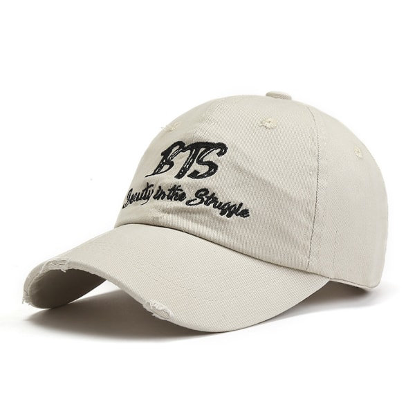 Vit BTS cap Sports Fritidshatt Snapback justerbar hatt