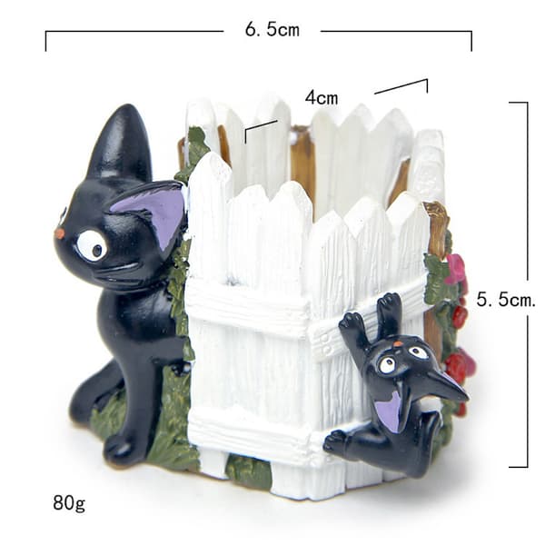 1 stk. Sort Kat Mini Blomsterpotte Anime Figur Legetøj Samling Model Dekoration Samlerobjekter Statue