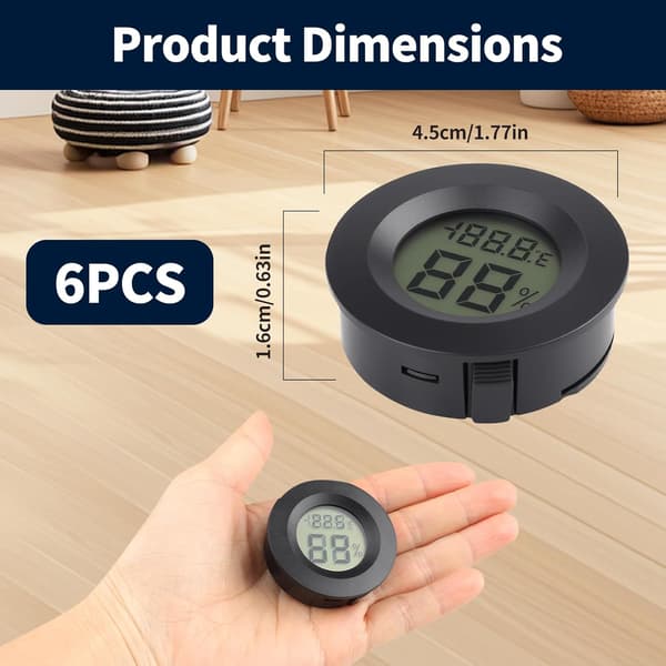 6-pack mini digital hygrometer termometer LCD temperatur- och luftfuktighetsmätare