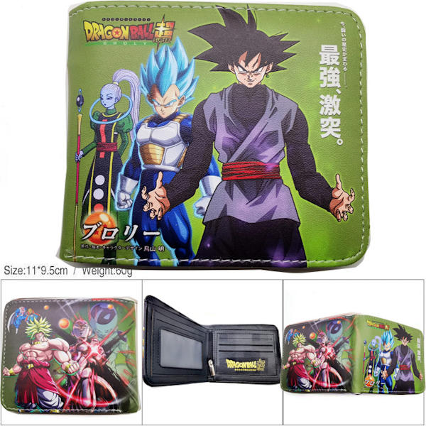 Dragon Balls Sun Goku Anime plånbok Bifold kort plånbok plånbok med myntficka