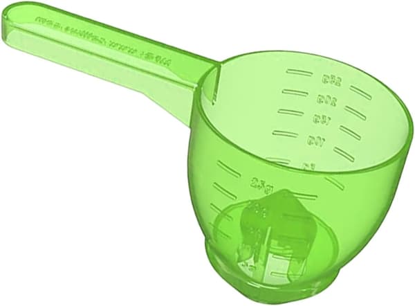 ABS-måttskopa med tratt och skala för pulver, kaffe, husdjursmat