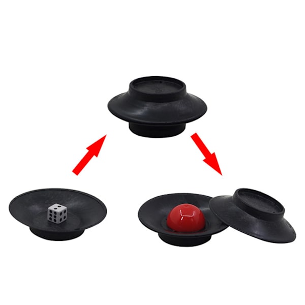 Rymdflygande tefat Små tärningar Magic Trick Trollkarl Närbild Rekvisita Jippon Skämtverktyg