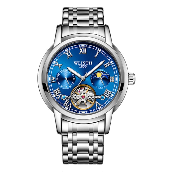 Business Watch Automatisk Mekanisk Watch Blue Dial Tourbillon