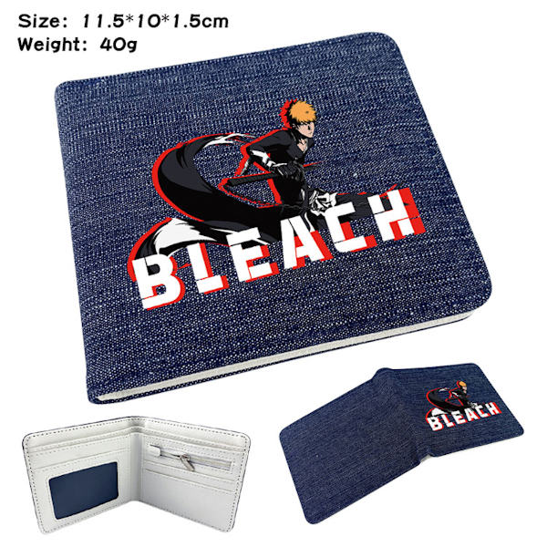 Bleach Kurosaki Ichigo Anime plånbok Bifold kort plånbok plånbok med myntficka