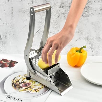 Kraftig pommes frites-kutter i rustfritt stål med utskiftbare bladsett