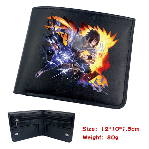 Sasuke Fighting Anime plånbok Bifold kort plånbok plånbok med myntficka